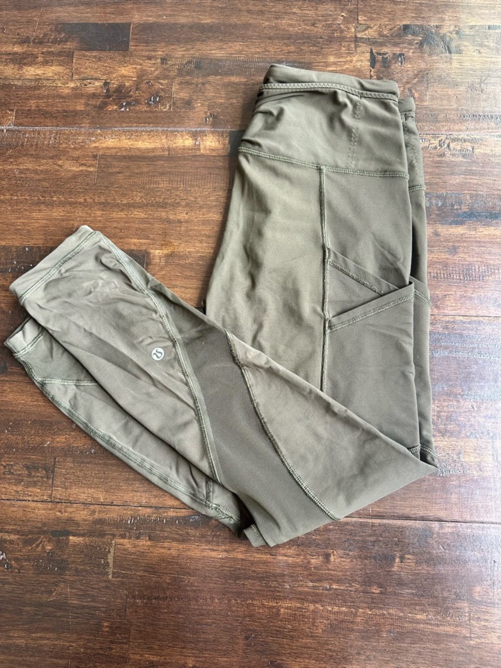 lululemon olive green tights sz 6